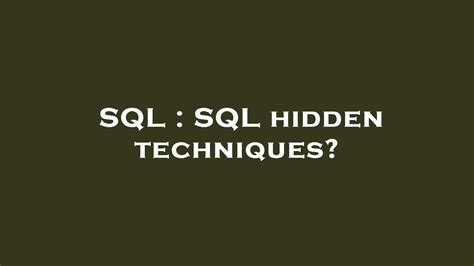 Is SQL Becoming a Niche Skill or a Hidden Treasure?