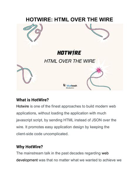 Hotwire: HTML Over The Wire